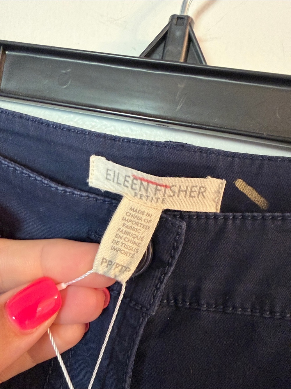 EILEEN FISHER Pants Womens Blue Organic High Rise Tapered Leg Ankle PP 0-2 NEW - Picture 4 of 6
